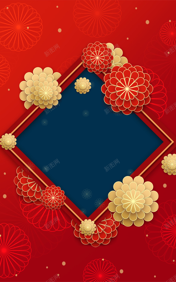 新年春节海报背景psd免抠素材_新图网 https://ixintu.com 春节 节日 背景 海报