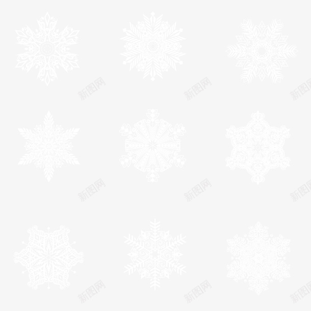 雪花矢量图透明底png免抠素材_新图网 https://ixintu.com 雪花 透明底 装饰 冬天 元旦