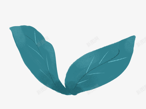 手绘插画风树叶psd免抠素材_新图网 https://ixintu.com 插画 扁平 树叶 手绘