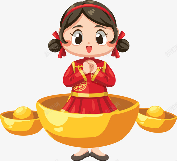 新年大吉福娃女娃元宝ai免抠素材_新图网 https://ixintu.com 新年 大吉 福娃 女娃 元宝