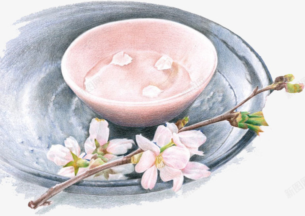 杯水花朵碟子古风png免抠素材_新图网 https://ixintu.com 杯水 花朵 碟子 古风