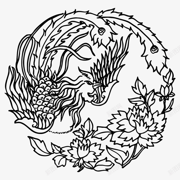 花纹圆形传统图案ai免抠素材_新图网 https://ixintu.com AI格式 AI符号 中国传统 传统图案 凤凰 凤图案 古典花纹 圆形 花纹