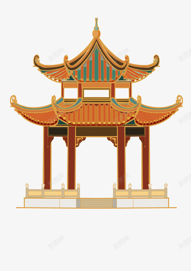 中国风建筑亭子png免抠素材_新图网 https://ixintu.com 亭子 建筑 中国风 色彩