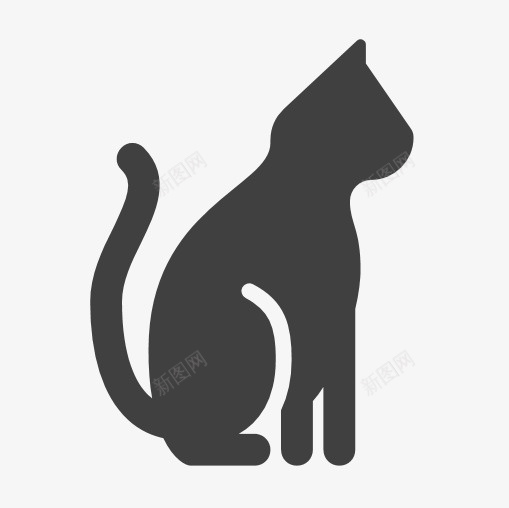 深灰色小猫免扣素材png免抠素材_新图网 https://ixintu.com 动物 小猫 深灰纯色 深灰色 素材