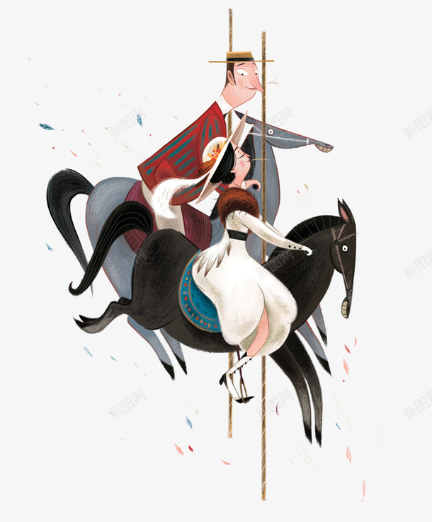 手绘卡通插画人物情侣png免抠素材_新图网 https://ixintu.com 手绘 卡通 插画 任务 游乐园 情侣