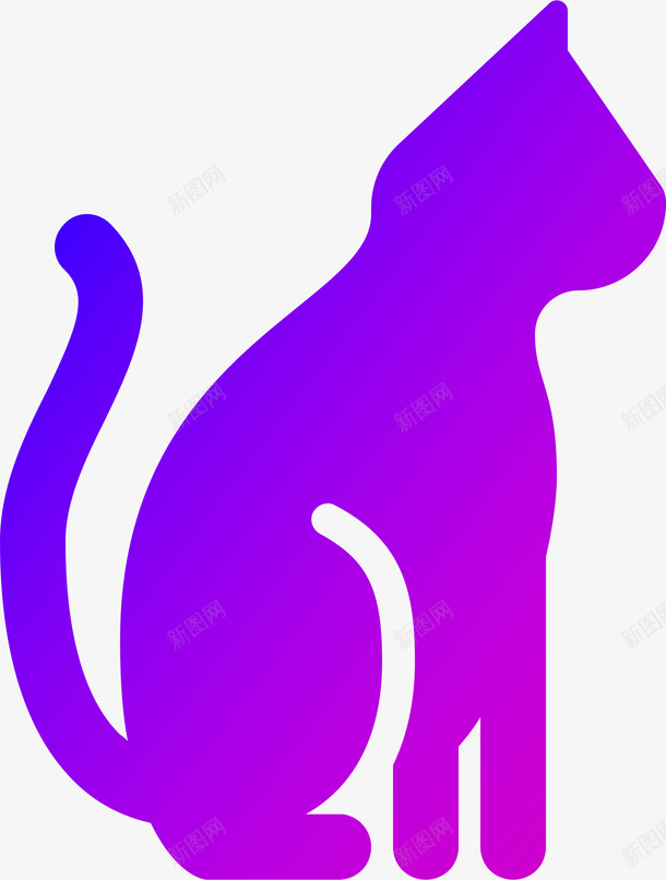 蓝紫色渐变猫矢量放大方便png免抠素材_新图网 https://ixintu.com 蓝紫色 渐变 猫 矢量 放大 方便