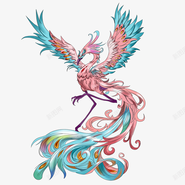 国潮凤凰插画psd免抠素材_新图网 https://ixintu.com 国潮凤凰插画 凤凰 手绘 插画 国潮广告 祥云 火凤凰 中国风