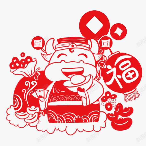剪纸福牛免抠元素png免抠素材_新图网 https://ixintu.com 剪纸 福牛 免抠元素 2021