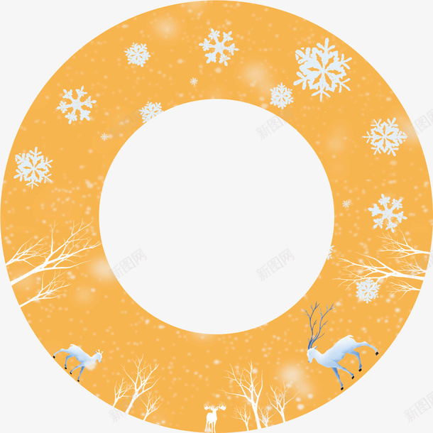 圆形雪花花纹png免抠素材_新图网 https://ixintu.com 圆形 雪花 花纹 冬日