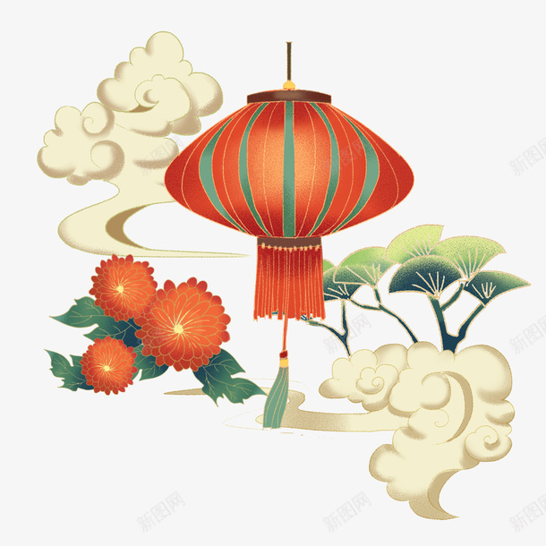 国朝红色灯笼png免抠素材_新图网 https://ixintu.com 国朝 祥云 灯笼 中国风
