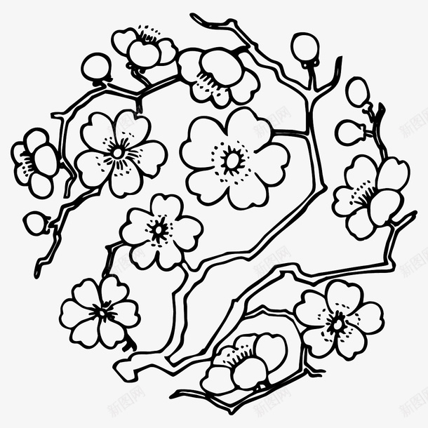 花纹圆形传统图案ai免抠素材_新图网 https://ixintu.com AI格式 AI符号 中国传统 传统图案 古典花纹 圆形 梅花 花纹