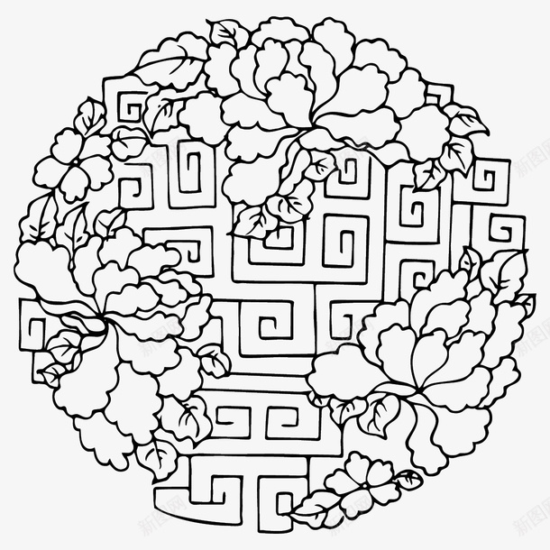 国潮传统图案圆形标花纹png免抠素材_新图网 https://ixintu.com 国潮 传统图案 圆形标 花纹