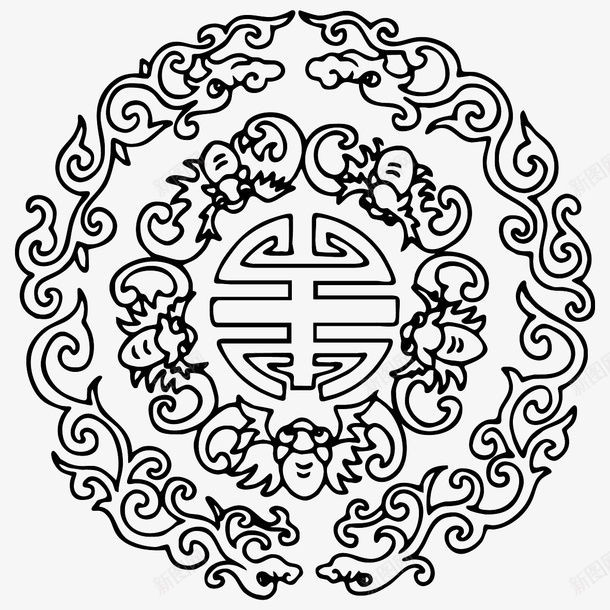 花纹圆形传统图案ai免抠素材_新图网 https://ixintu.com AI格式 AI符号 中国传统 传统图案 古典花纹 圆形 花纹