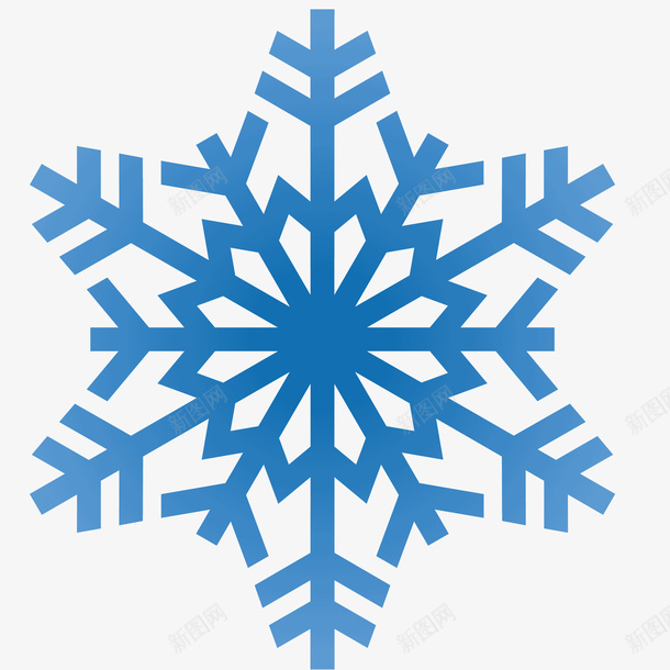 蓝色雪花片细节图png免抠素材_新图网 https://ixintu.com 雪花 冬季 雪片 六角