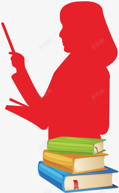 教师剪影校园png免抠素材_新图网 https://ixintu.com 图书 教师 教导 学习