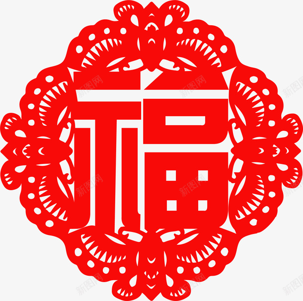 新春剪纸蝴蝶凤凰福气剪纸png免抠素材_新图网 https://ixintu.com 凤凰纹饰 剪纸 春节 福气凤凰 蝴蝶