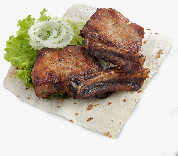 薄饼牛排蔬菜png免抠素材_新图网 https://ixintu.com 牛排 西餐 美食 烧烤