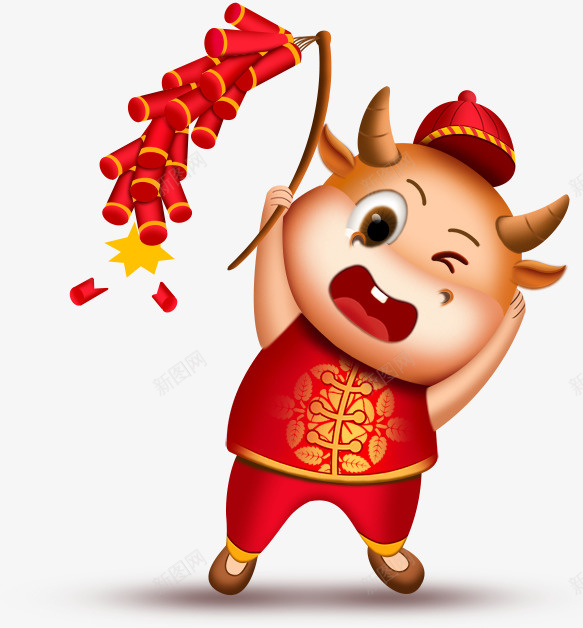 春节小牛素材png免抠素材_新图网 https://ixintu.com 小牛素材 新年素材 春节ps素材 春节小牛 牛年素材