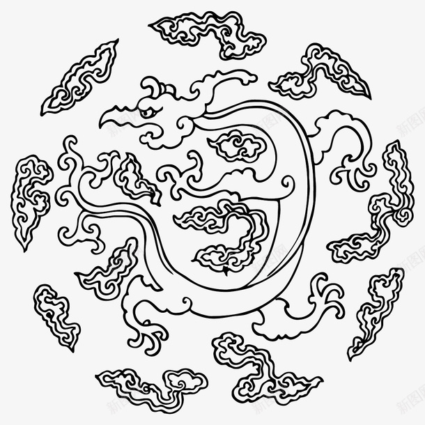 国潮凤凰传统图案圆形标05png免抠素材_新图网 https://ixintu.com 传统图案 凤凰 凤图案 国潮 圆形标
