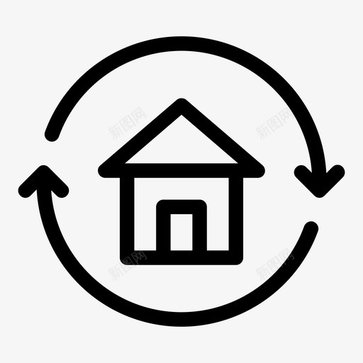 房子箭头圆svg_新图网 https://ixintu.com 房子 箭头 圆家 实际 资产