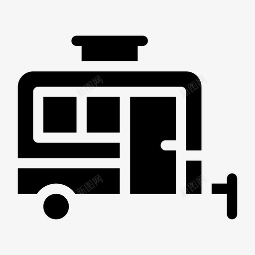 大篷车露营房车svg_新图网 https://ixintu.com 休旅车 夏季 大篷车 户外活动 房车 拖车 露营