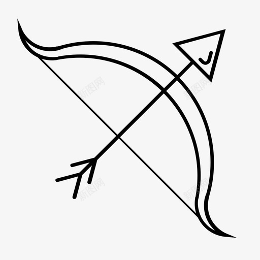弓箭长弓svg_新图网 https://ixintu.com 弓箭 长弓 武器