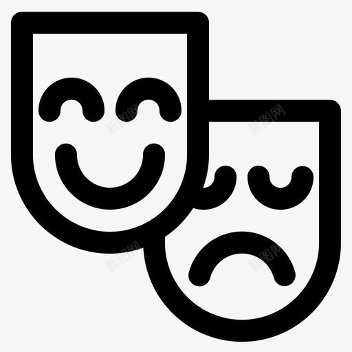 戏剧表演电影svg_新图网 https://ixintu.com 戏剧表演 电影 戏剧 面具 艺术 大纲