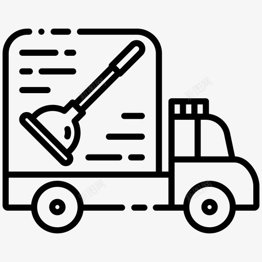 货车水管工修理工svg_新图网 https://ixintu.com 管工 货车 车水 修理工 水管