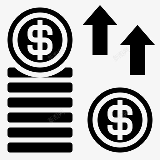 硬币商业和金融进化svg_新图网 https://ixintu.com 硬币 商业 金融 进化 增长 向上 箭头 透雕