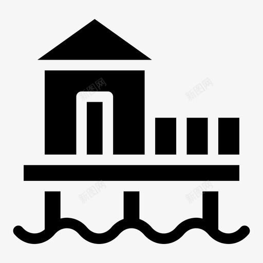 板凳房海滩海滩房svg_新图网 https://ixintu.com 板凳 海滩 房地产 夏季 假期 杂项 填补
