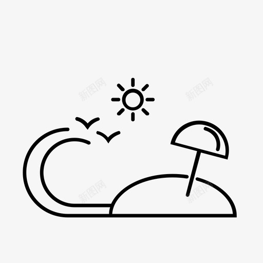 海滩景观沙滩svg_新图网 https://ixintu.com 海滩 景观 沙滩 热带 波浪