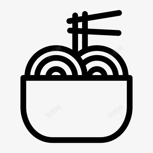 面碗筷子食物svg_新图网 https://ixintu.com 碗面 碗筷 筷子 食物 面条