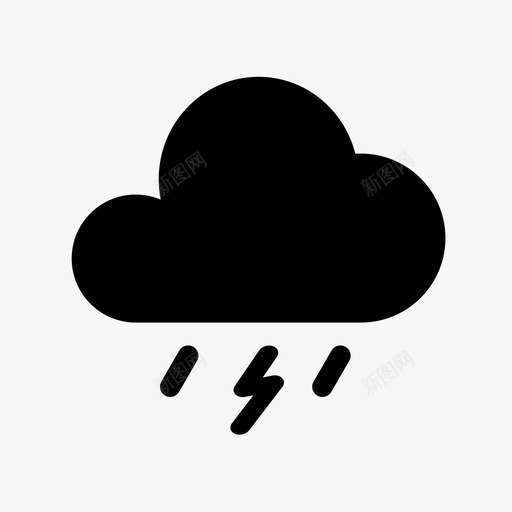 雷雨云预报闪电svg_新图网 https://ixintu.com 雷雨云 预报 闪电 风暴 天气