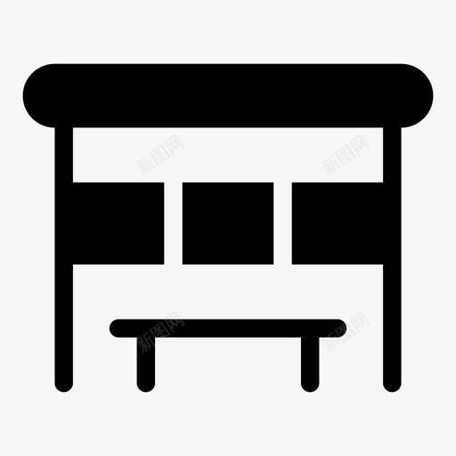 公交车站长凳车站svg_新图网 https://ixintu.com 车站 公交 公交车 长凳 交通 市区 杂填