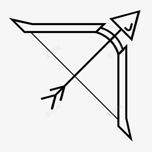 长弓箭武器svg_新图网 https://ixintu.com 长弓 弓箭 武器