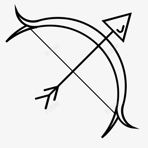 弓箭长弓svg_新图网 https://ixintu.com 弓箭 长弓 武器