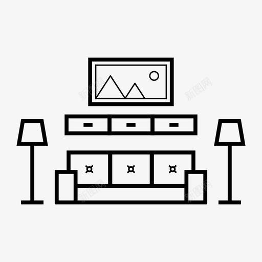 画廊室内设计灯具svg_新图网 https://ixintu.com 画廊 室内设计 灯具 杰作 沙发
