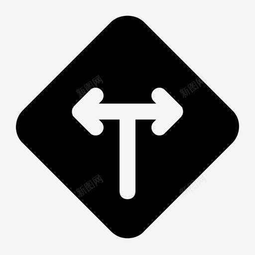 交叉口标志记号笔svg_新图网 https://ixintu.com 标志 街道 交叉口 记号