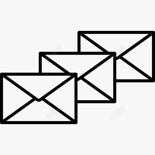 信封背面闭合多个邮件邮件大纲svg_新图网 https://ixintu.com 信封 背面 闭合 多个 邮件 大纲