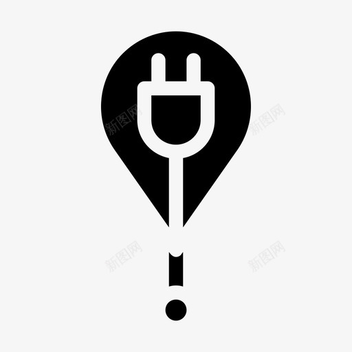 充电地图位置地图点svg_新图网 https://ixintu.com 地图 充电 位置 指针 占位符 插头 智能 城市 填充