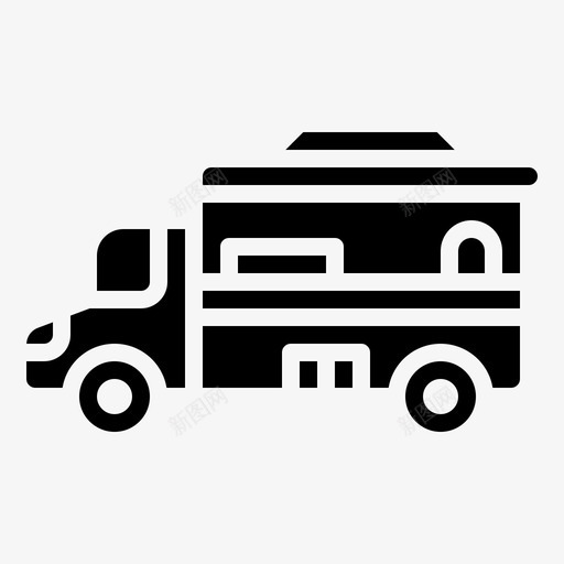 小餐馆开着食品车餐馆svg_新图网 https://ixintu.com 餐馆 开着 食品 货车 车轮 轮上 小镇 标志