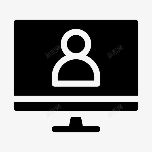 直播新闻屏幕svg_新图网 https://ixintu.com 新闻 直播 屏幕 流媒体 填充