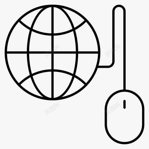 鼠标带地球仪点击导航svg_新图网 https://ixintu.com 鼠标 地球仪 点击 导航 网络 杂项