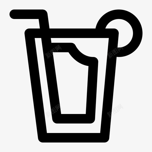 果汁新鲜水果svg_新图网 https://ixintu.com 果汁 新鲜 水果 橙汁 混合 图标 线条 风格