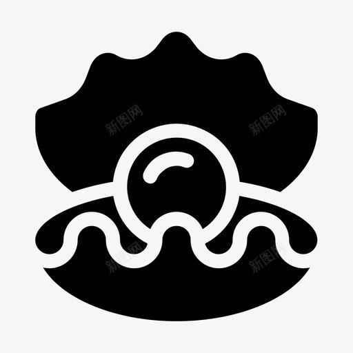 牡蛎动物珍珠svg_新图网 https://ixintu.com 海洋生物 牡蛎 动物 珍珠 贝壳 填充