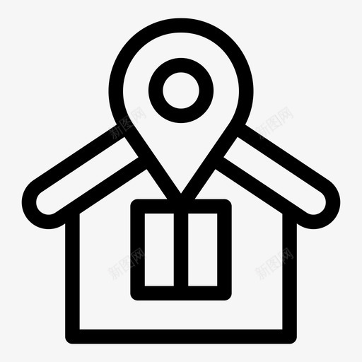 别针房子位置svg_新图网 https://ixintu.com 位置 地图 别针 房子 指针 房地产