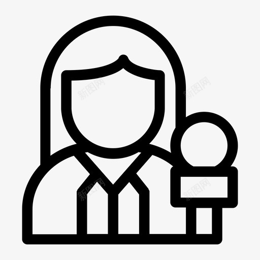 记者女记者新闻svg_新图网 https://ixintu.com 记者 新闻 新闻报道 职业