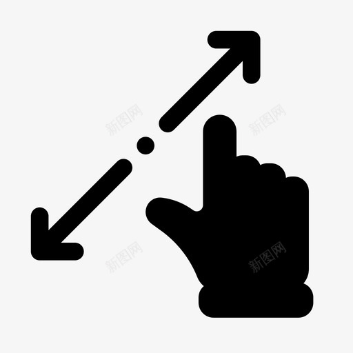 缩放手势手svg_新图网 https://ixintu.com 缩放 手势 调整 大小 宽度 交互 图示