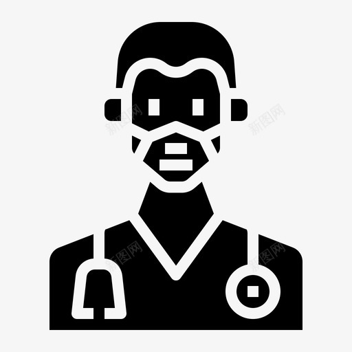 医生化身职业svg_新图网 https://ixintu.com 职业 医生 化身 男人 职业病 病毒