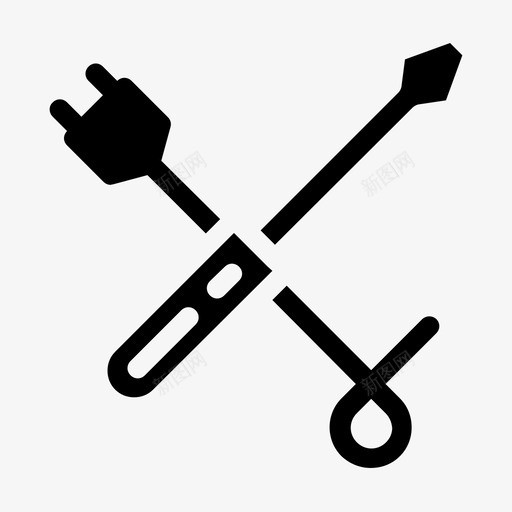 螺丝刀建筑家修svg_新图网 https://ixintu.com 螺丝刀 建筑家 修改 改进 插头 电工 填充